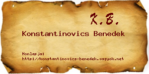 Konstantinovics Benedek névjegykártya