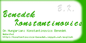 benedek konstantinovics business card